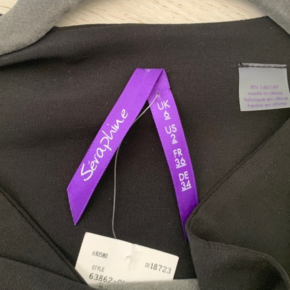 NWT Seraphine‎ Maternity draped long black vest size 2 nursing - Picture 7 of 8